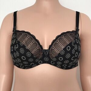 Freya Faye Plunge Underwire Black Bra UK 30G US 30I